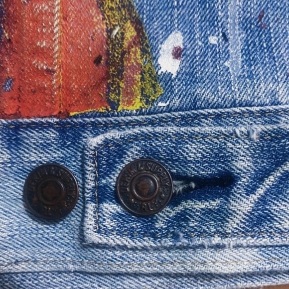 DENIM & SUPPLY RALPH LAUREN Hand Painted Tailored Denim Vest - Picture 9 of 12